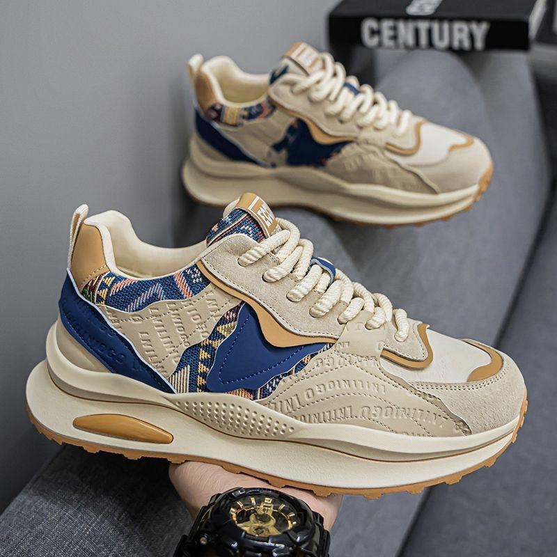 Spring Men's Shoes 2025 New Breathable Shoes Men's Trend Versatile Platform Sports Shoes Casual Running Dad Shoes Men