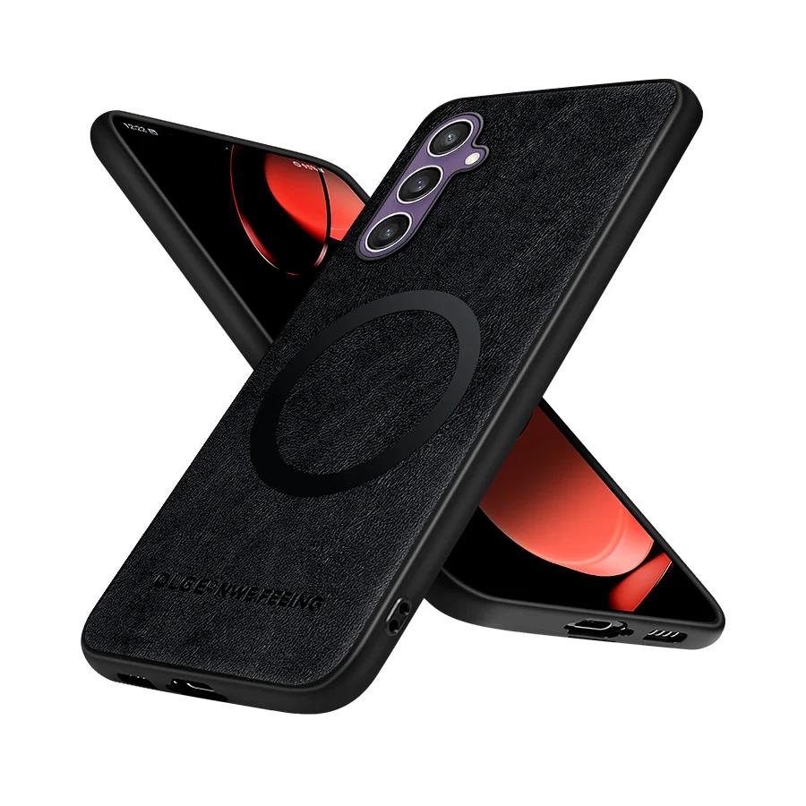 Кожаный чехол-книжка для телефона Samsung Galaxy A17 A07 A56 A36 A26 A16 A06 A55 A35 A25 A15 A05S A54 A34 A14 A13 с магнитной застежкой