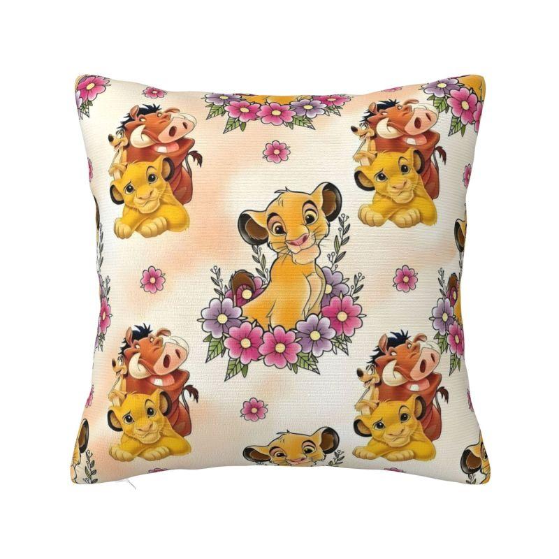 Custom Disney The Lion King Cartoon Pillow Case 45x45cm for Living Room Anime Kawaii Luxury Cushion Cover Velvet Pillowcase