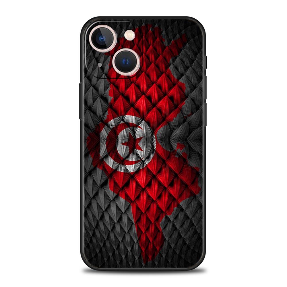 Чехол для телефона с флагом Туниса для iPhone 17 16 15 Pro Max 11 12 13 14 7 8 Plus SE 2020 X XR XS Мягкий Черный