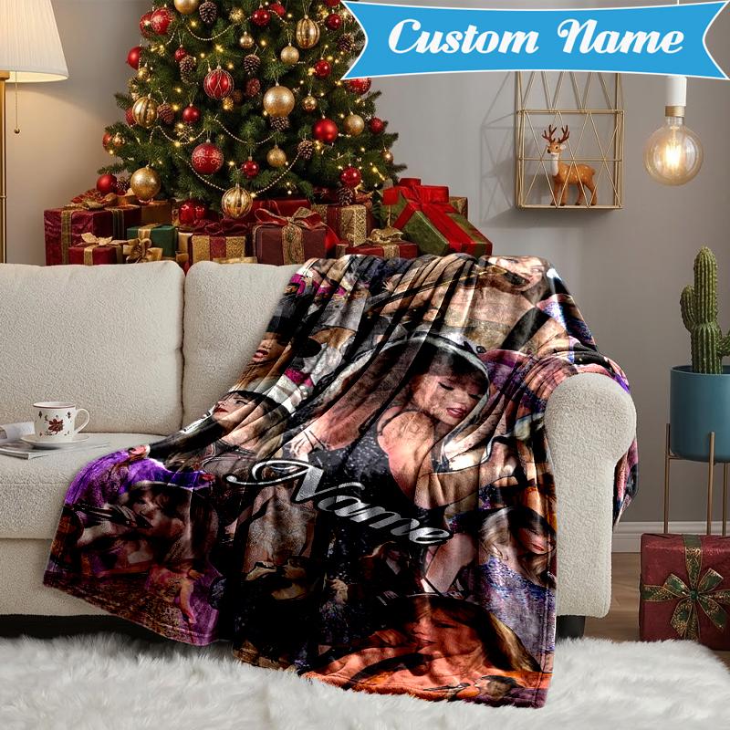 Custom Name Top singer Taylor Blanket Lightweight Ideal Bedding Blanket Perfect for Travel, Camping, Living Rooms, Sofas, Christmas gift