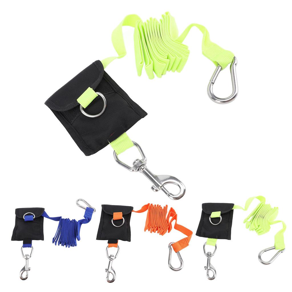 Scuba Diving Lanyard 2.6M Nylon BCD Side Mount Anti Lost Strap Underwater Safety Rope with Stainless