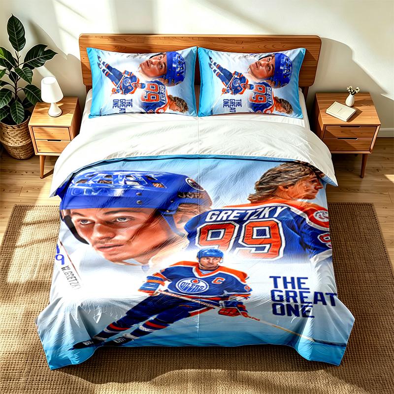 Edmonton Oilers (14) 3pc set suitable for master bedrooms soft and comfortable an ideal gift for family and friends Includes one duvet cover and two p