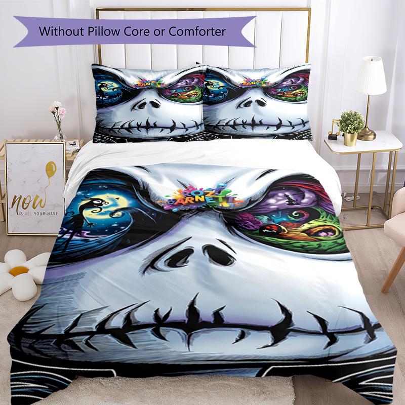 Jack Skellington Quilt Cover Set Design for Living Room Soft Fabric Perfect Gift for Friends Family