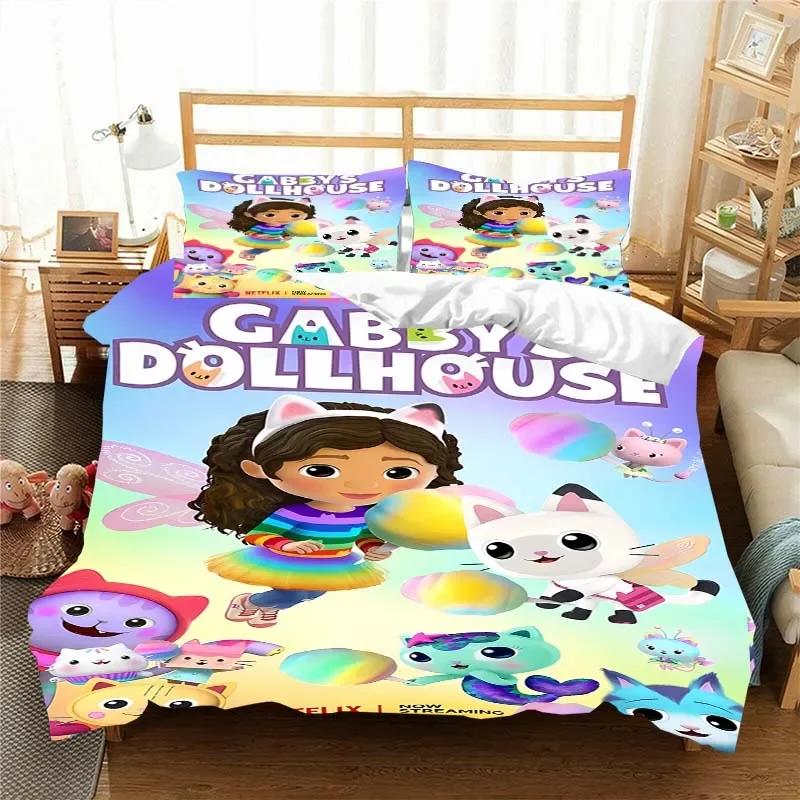 Комплект постельного белья Gabbys D-Dollhouse, пододеяльник, одеяло, односпальная кровать, двуспальная кровать, для детей, девочек и мальчиков, подарок, комплект постельного белья размера «king size»