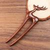 Vintage Style Wooden Hair Stick Wood Hanfu Hairpin Elegant Hairs Fork  Bun Hairstyle