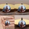 Winter Horse Cabochon Vintage Glass Pendant Chain Necklace Women Jewelry Gift