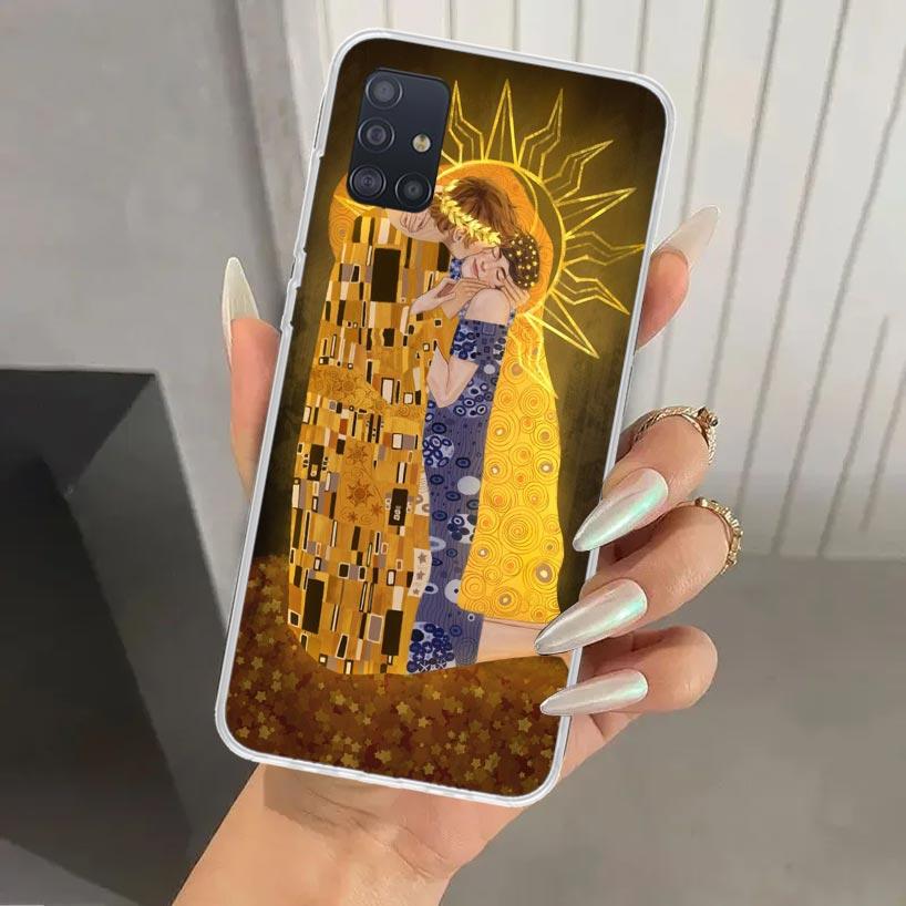 Чехол для телефона с дизайном «Поцелуй» Густава Климта для Samsung Galaxy A52 A32 A22 A12 A02S A50S A30S A10S Note 20 Ultra 10 Plus S10 A31 A20 A