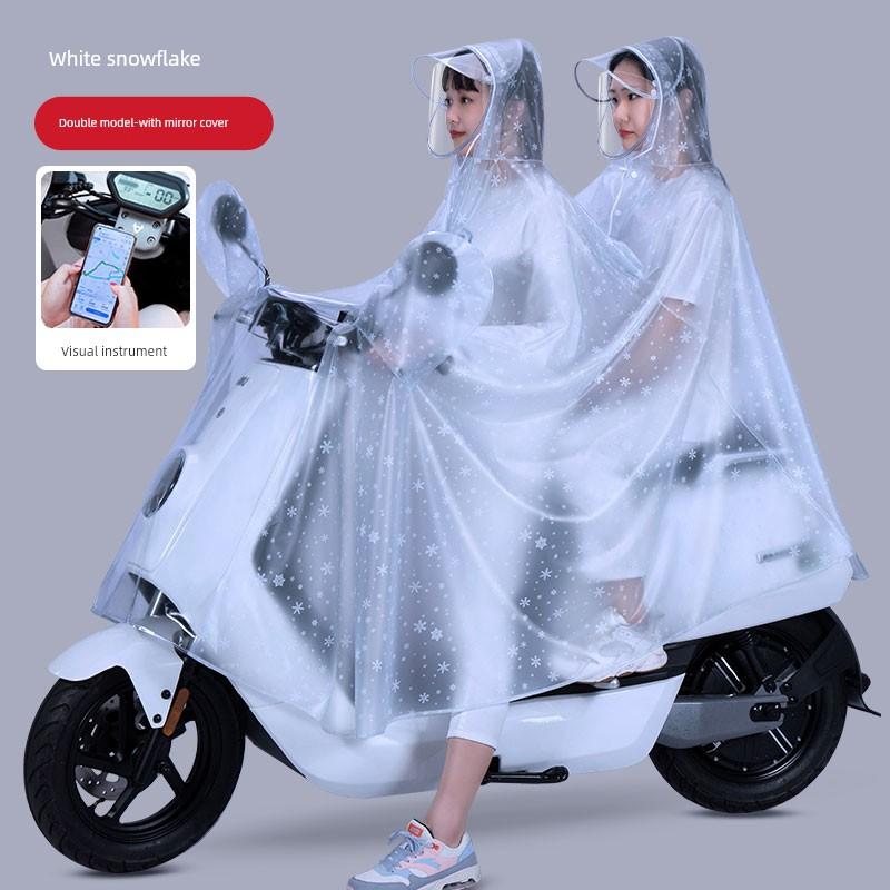 Electric Scooter Raincoat for Women, Single-Person Transparent Full-Body Rain Protection Against Heavy Rain, 2022 New Model Bicycle Riding Poncho