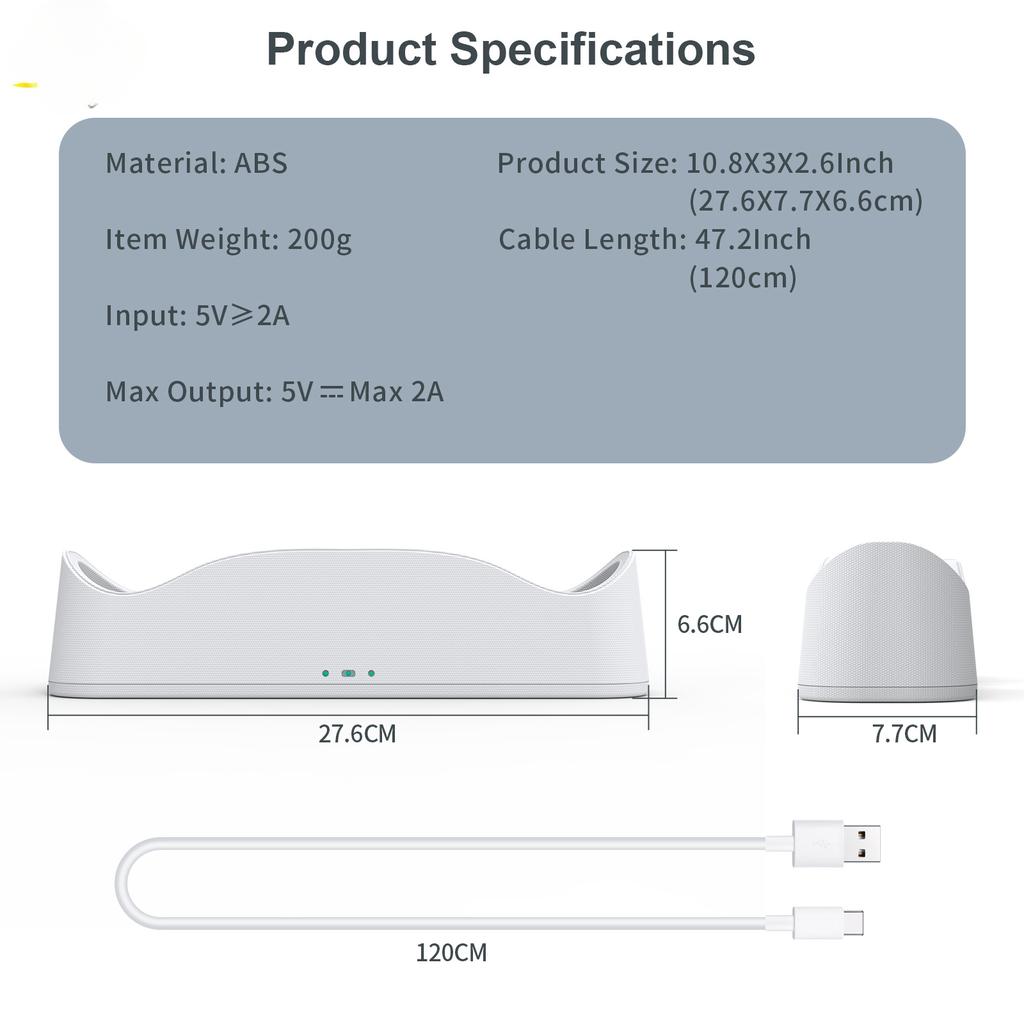 Совместимость с гарнитурой и контроллерами Oculus Quest 2 VR. Магнитная подставка для зарядной док-станции.