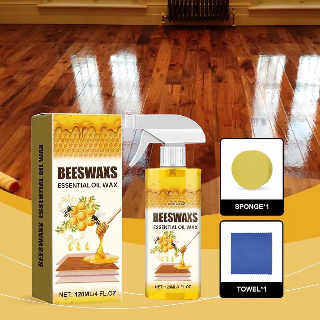 Beeswax Wood Polish: 120ml Natural Micro-Molecularized Formula Nourishes Wood Fibers - Non-Greasy Waterproof Protection Furniture Restorer for Cabine