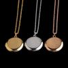 Ожерелье-медальон для фотографий из нержавеющей стали, 3 цвета, открывающиеся круглые кулоны