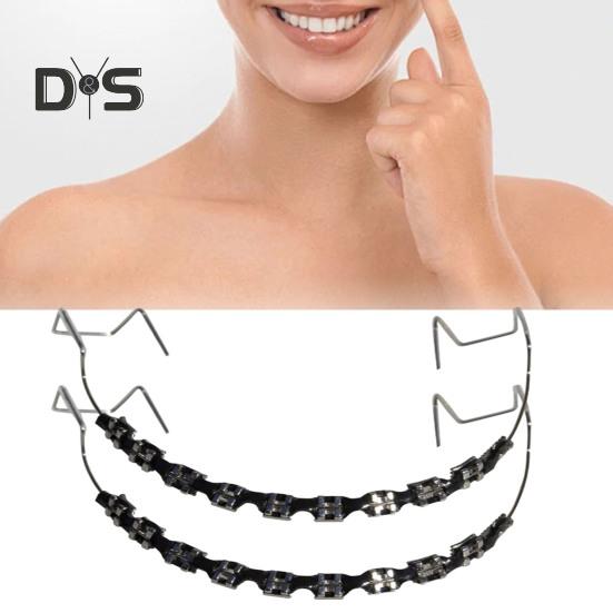 Temporary Tooth Decoration with Metal Wires Brackets Orthodontic Ligatures Orthodontists Explain Dental Students Practice Props
