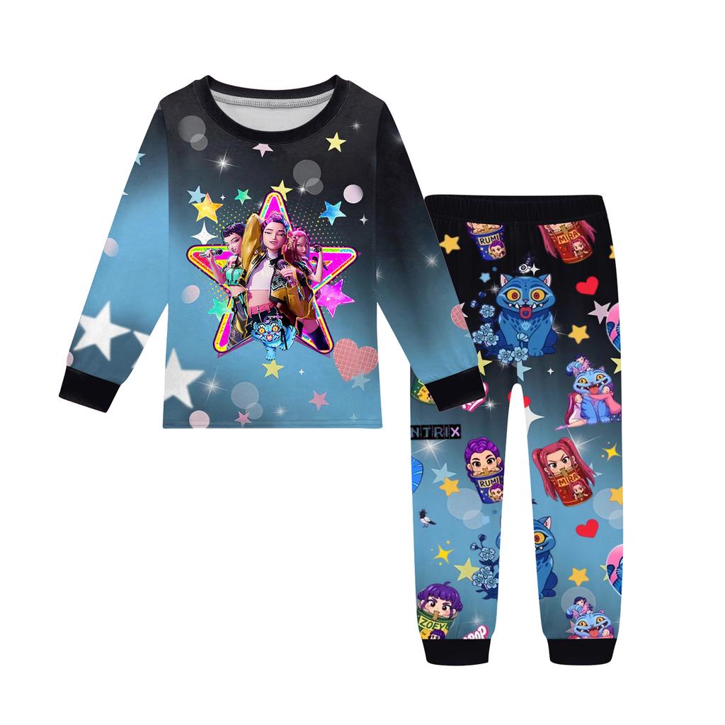 Children's Fashion Suit Skirt Round Neck Long Sleeve Top Pants