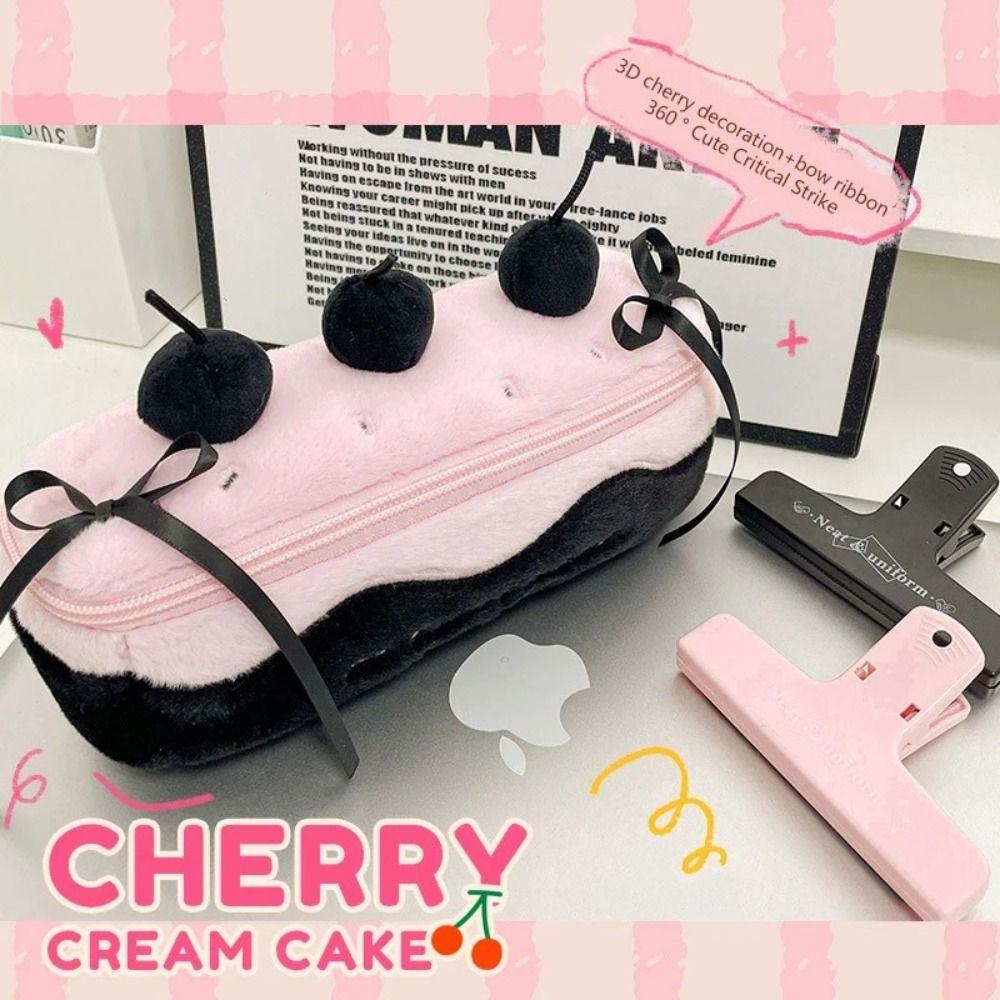 Plush Pen Bag Large Capacity Stationery Bag Cartoon Stationery Organizer Students