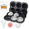 6Grid Large Ice Cube Trays for Freezer,Silicone Ice Maker Molds with Lid,Reusable Ball/Square Ice Mold For Whiskey Bar Party Kitchen Tools