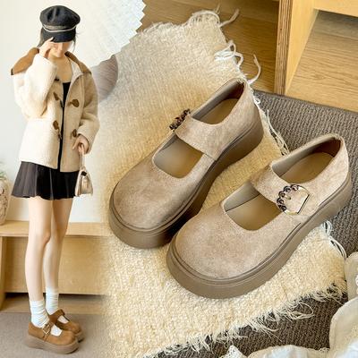 2025 новая весна и осень с юбкой маленькие кожаные туфли круглый носок японские jk одинарные туфли лоферы платформа Мэри Джейн женская обувь