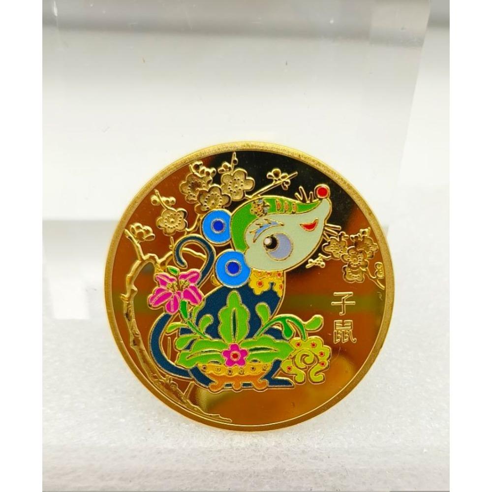 Двенадцать знаков зодиака, Цветные памятные медали, Красная подарочная коробка, Креативные монеты для двенадцати знаков зодиака, Подарки, Рождественский подарок, Наполнители для чулка