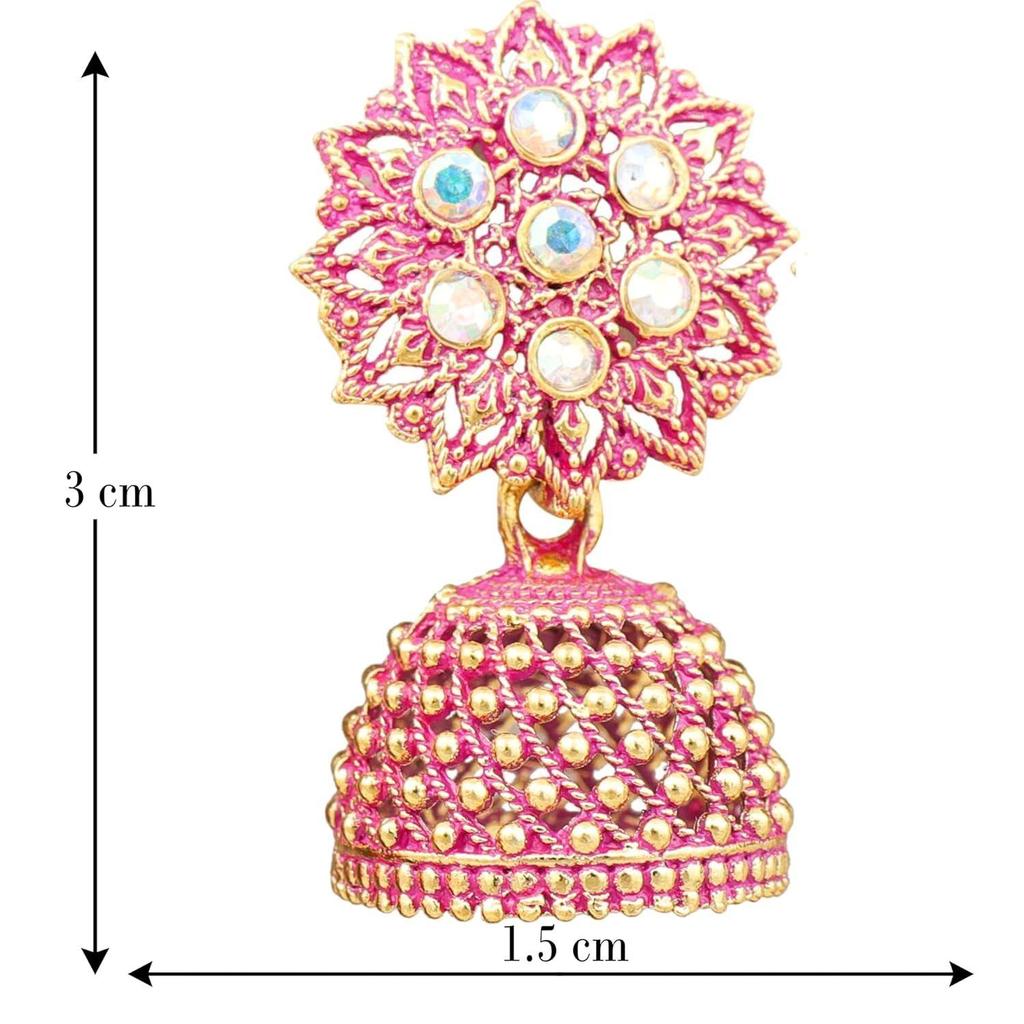 Серьги для женщин, серебряные, позолоченные серьги с цветочным принтом, комбинированные серьги Jhumki для женщин и девочек, пара из 4 штук