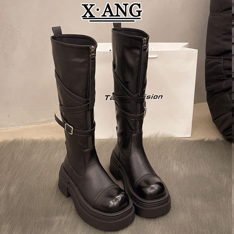 Leather Tall Boots for Women, Tall for Small Men, Thick Heels and Thin Brown Knight Boots, But Knee Boots, Western Cowboy Boots