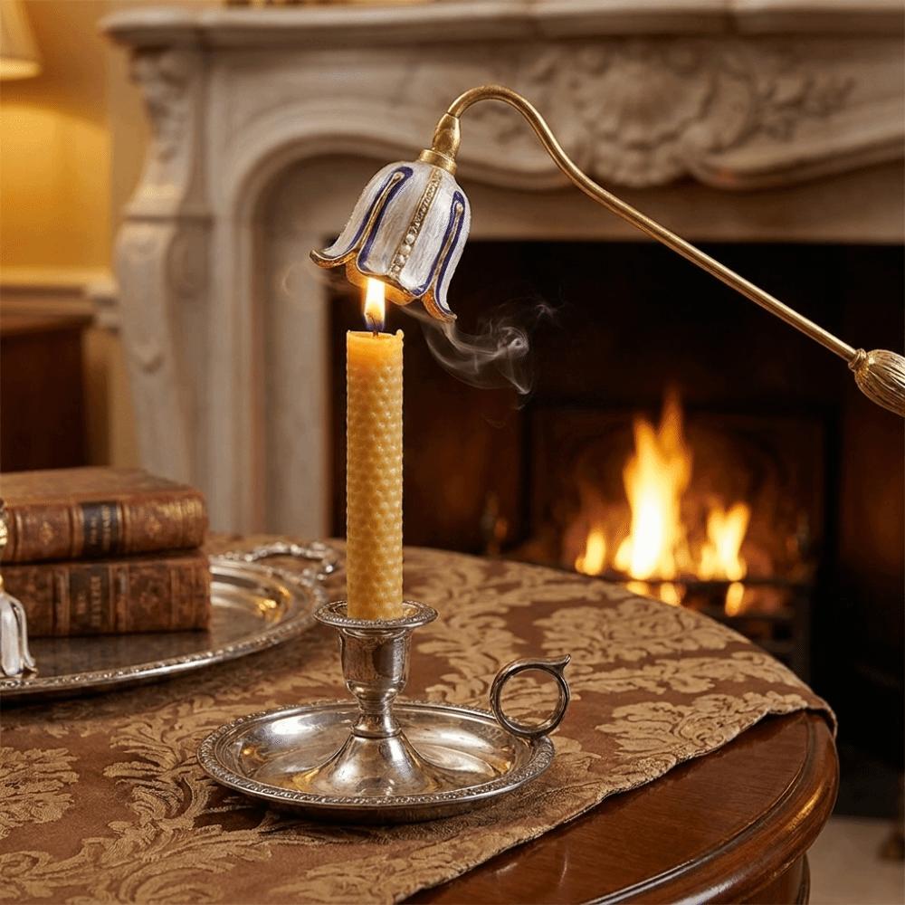 Creative Long Handle Flower Candle Extinguisher Vintage Decorative Candle Snuffer Exquisite Candle Flame Stopper Aromatherapy