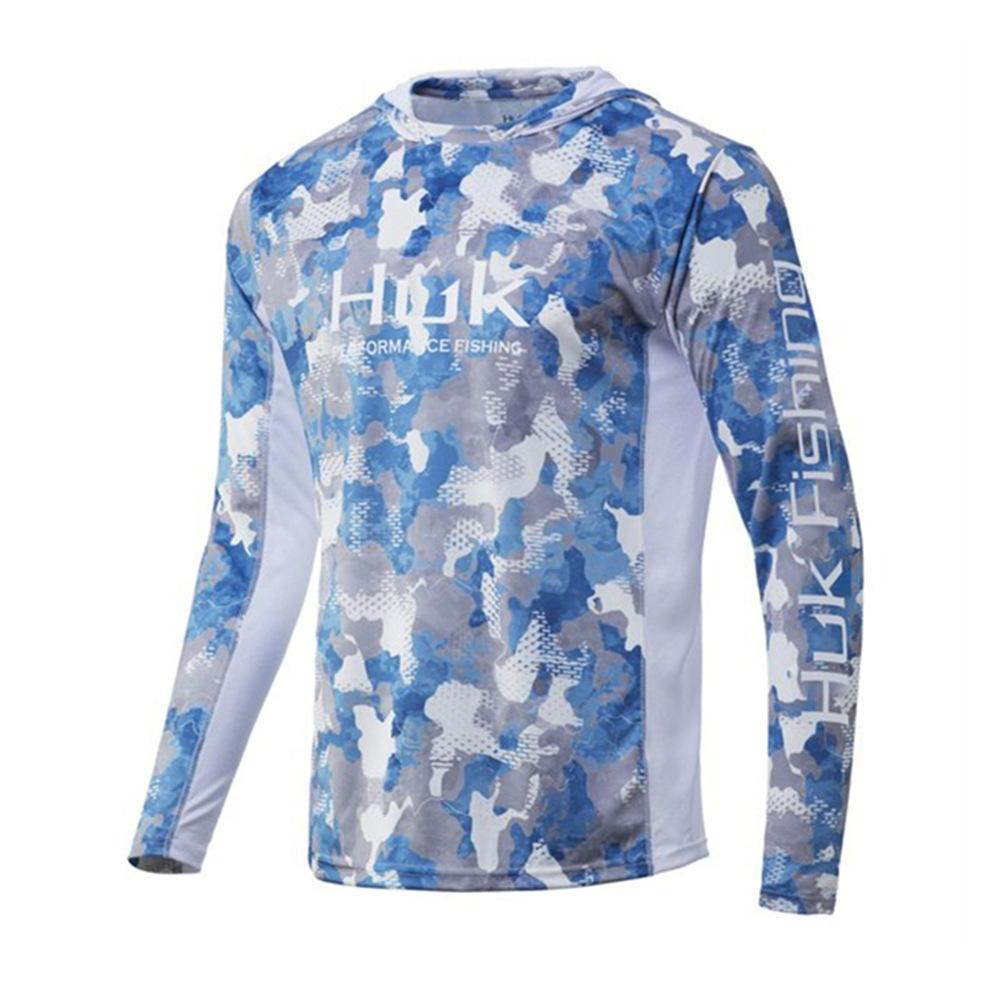 Summer HUK Men's Long Sleeve Sunscreen Hooded Fishing Suit Taiwan Fishing Sea Fishing Boat Fishing Luya Fishing Suit Customization