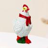 Christmas Chicken Statue Yard Decoration,Creative Garden Sculpture Animal Figurine for Pond