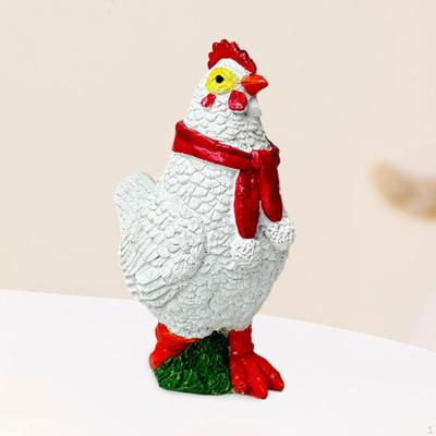 Рождественская статуэтка цыпленка, украшение двора, креативная садовая скульптура, фигурка животного для пруда