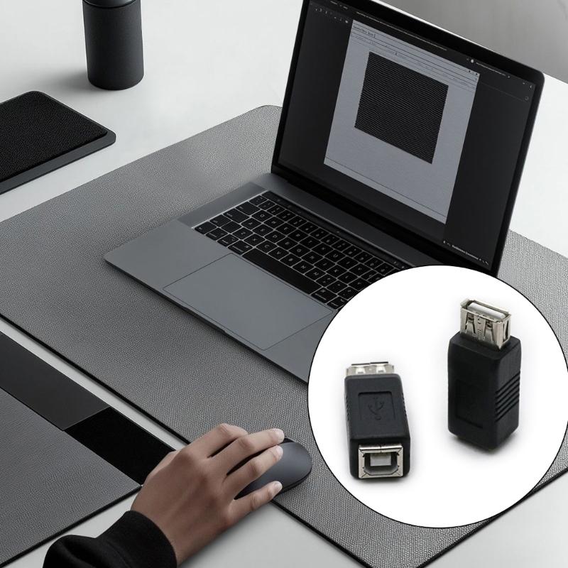 USB2.0 A to B Converter 2Pack USB2.0 Type A Female to Type B Female Adapter Compatible for Computer Hard Drive