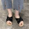 Premium Cool Slippers Women's Summer Wear 20255 New Flat-bottomed Beach Sandals Fashion Cross Casual One-word Drag