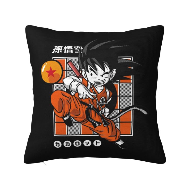 Custom Luxury Dragons Ball Goku Cushion Cover Velvet Anime Manga Pillow Case