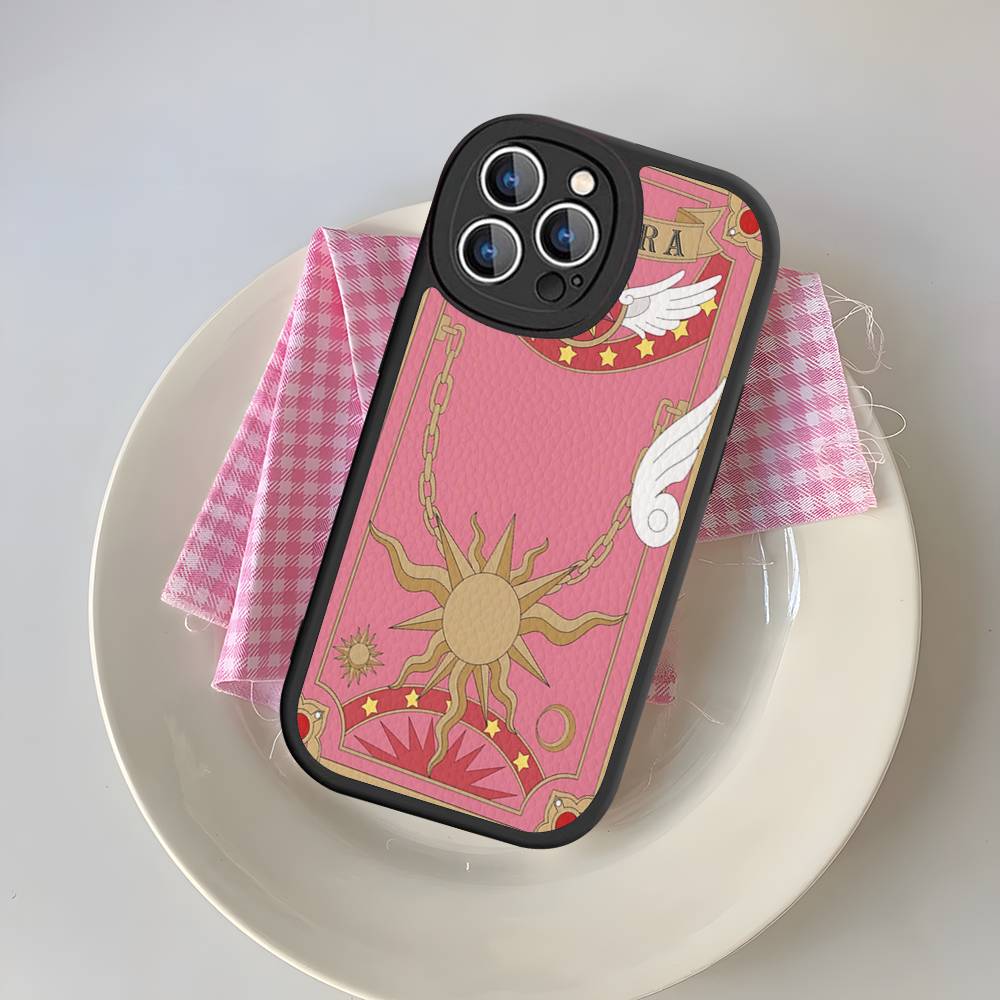 Аниме C-CardcaptorS S-Sakura Кожаный чехол для телефона для IPhone 16 16e 15 14 13 12 11 Pro Max Plus Mini