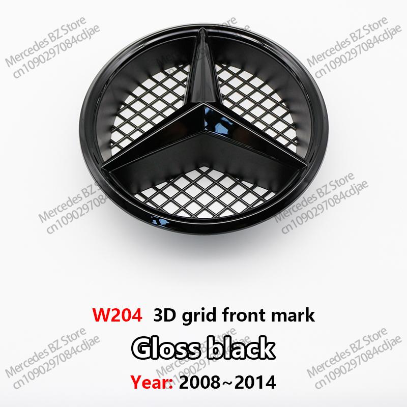 VRF2 Car Front Grille Emblem Star Badge Logo Chrome black Silver 3D Mirror Grid For For Mercedes Benz W205 W204 W213 W253 C300