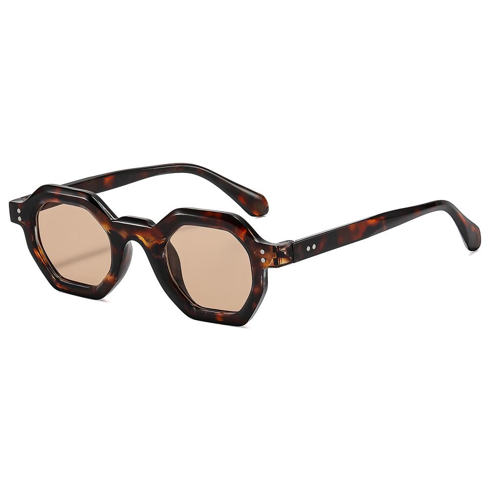 New retro square small frame sunglasses men's trendy polygonal frame fashion glasses UV protection European and American sunglasses women