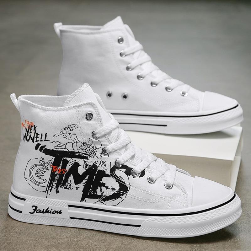 Высокие парусиновые кеды с алфавитом, весенняя мода, новая платформа, повседневная обувь, дышащая, удобная, универсальная спортивная мужская обувь