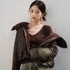 PU leather jacket women's lamb wool pie overcome short cotton-padded clothes winter new vintage small man fleece jacket