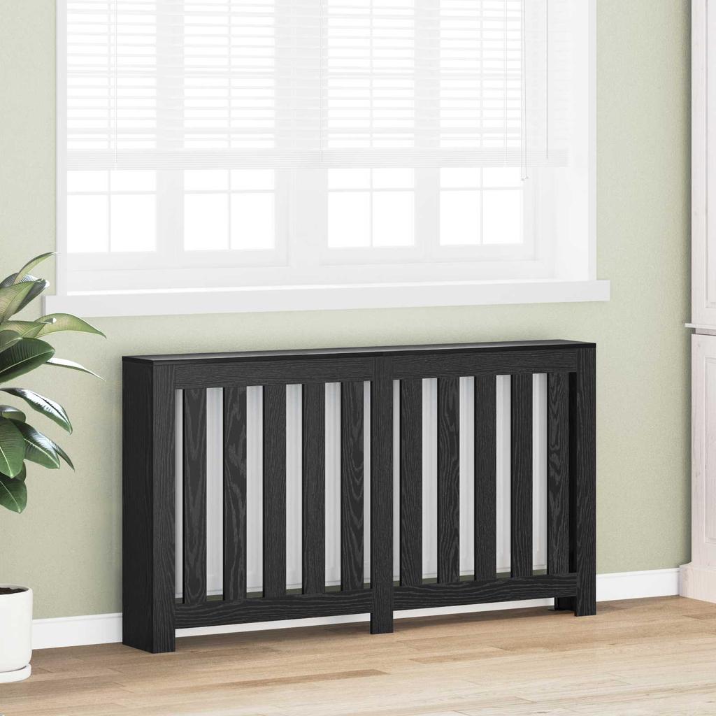 Radiator Cover Black Oak Look 149 x 20 x 82 cm