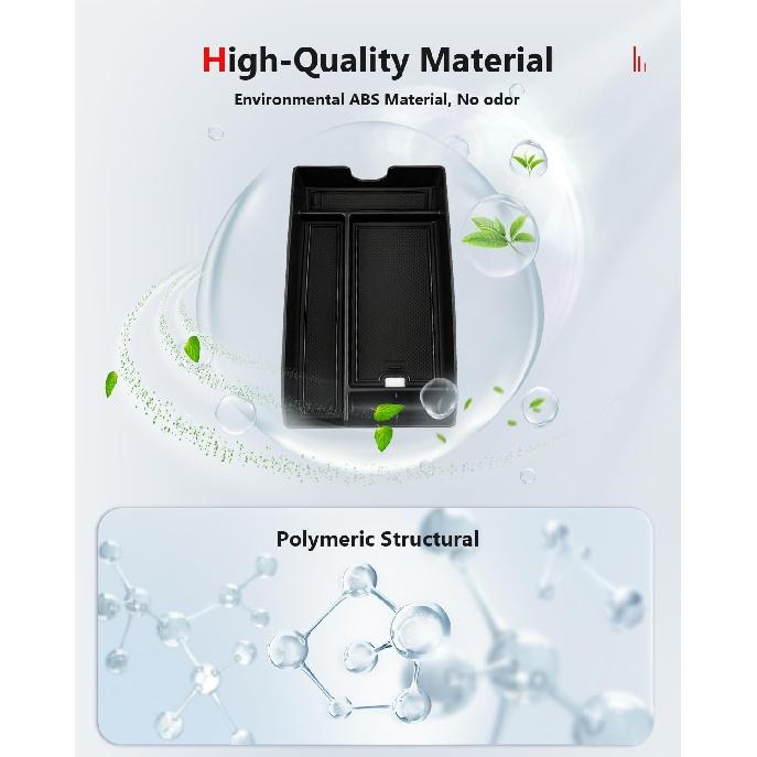 Совместим с Lexus RX 2023 2024, органайзер на центральной консоли, ящик для хранения в подлокотнике с держателем для монет для RX350/RX350h/RX500h, установка непосредственно из ABS