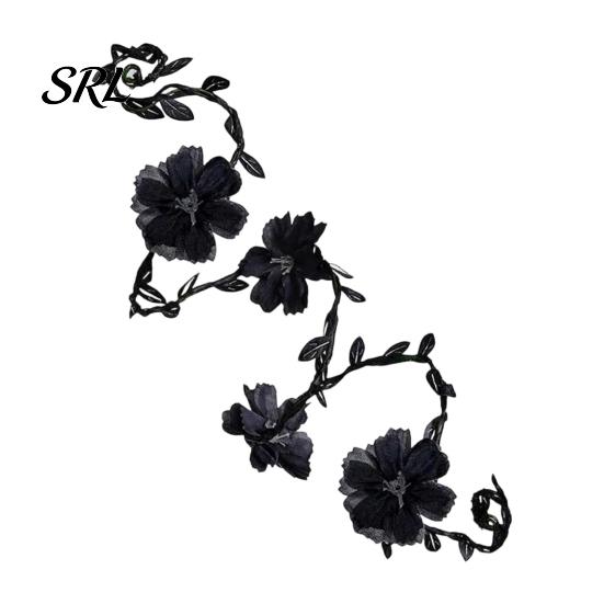 Artificial Flower Cuff Fairy Floral Arm Wrap, Woodland Elf Bracelet, Forest Nature Fabric Accessory Costume Accessories for Women, Halloween Cosplay,
