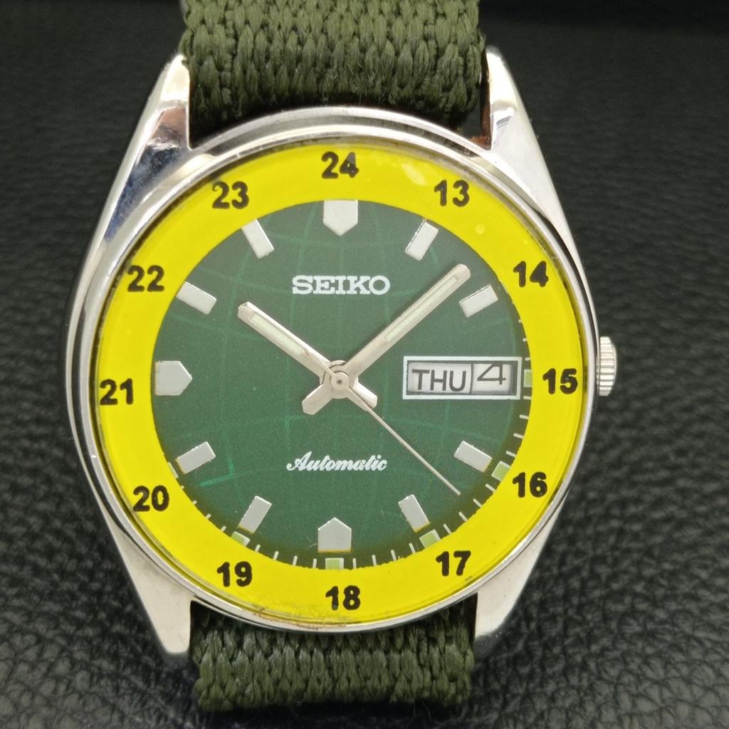 ЯПОНИЯ 6349A ВИНТАЖНЫЕ МУЖСКИЕ АВТОМАТИЧЕСКИЕ ЧАСЫ SEIKO С ЗЕЛЕНЫМ ЦИФЕРБЛАТОМ a701315-5 R206a-a701315