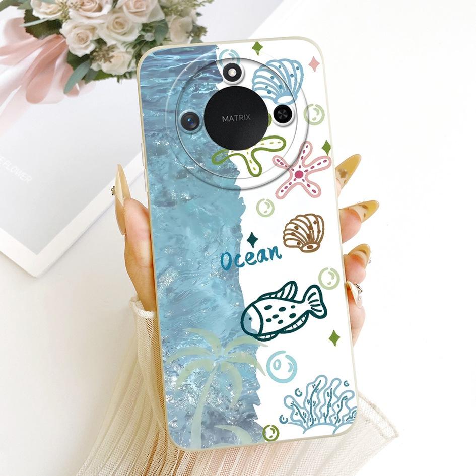 For Honor X9c Case 6.8" Cute Cartoon Cat Soft TPU Liquid Silicone Shockproof Cover For Honor X60 Bumper on HonorX9c Smart Fundas