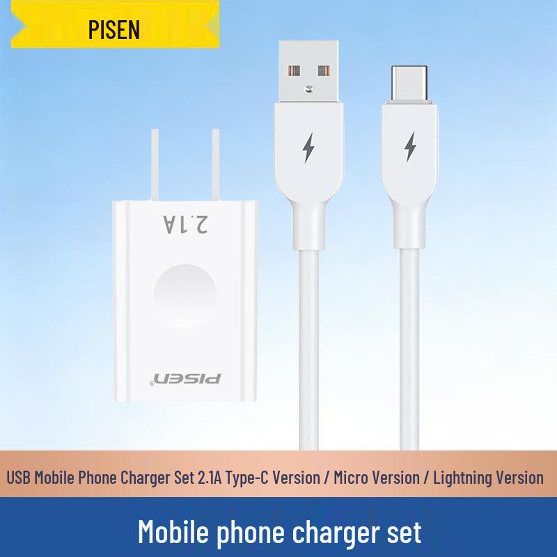 Быстрое зарядное устройство PISEN Type-C для телефонов Apple и Android, штекер USB 5V/2A