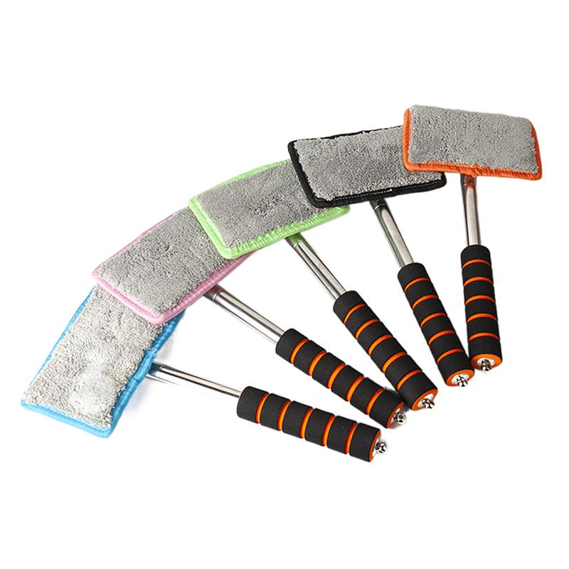 Car Window Cleaning Brush with Removable Microfiber Pad for Car Windshield Home Office Cleaning