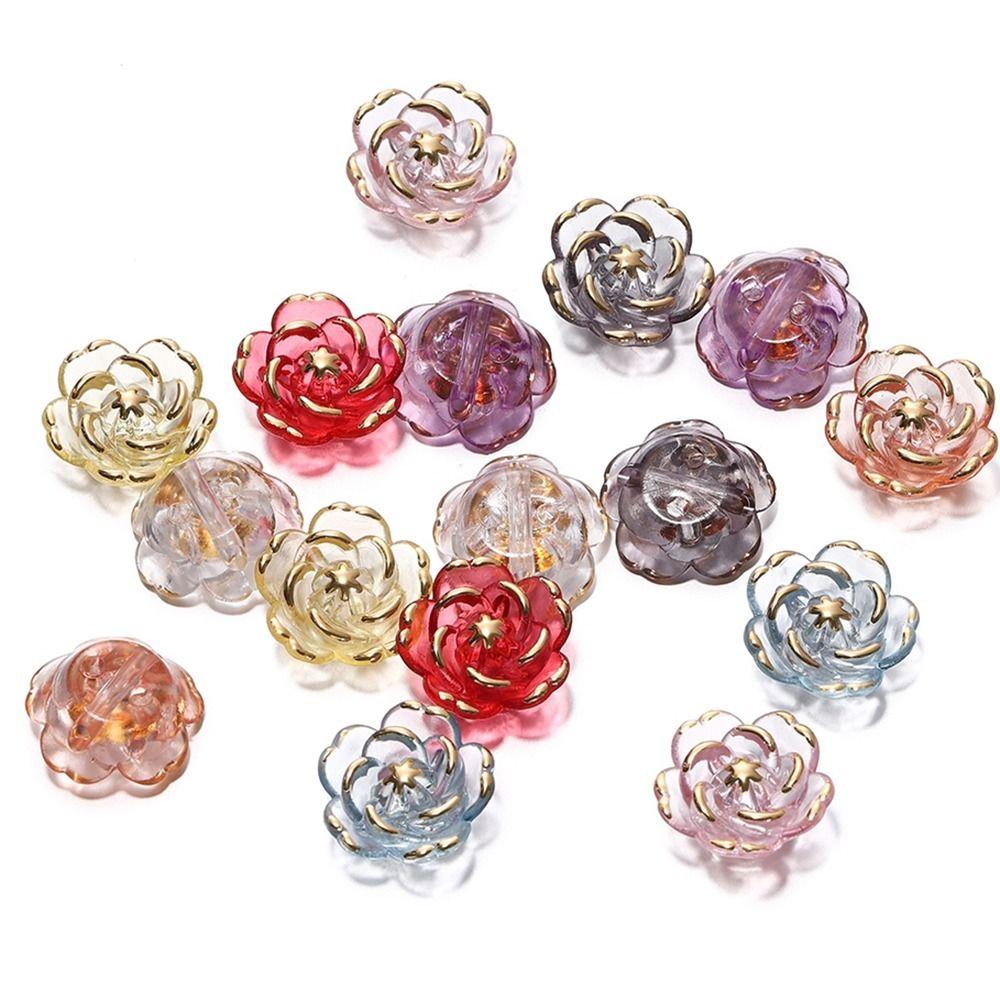 10 шт. акриловые цветочные бусины, украшение, универсальный кулон, прочное отверстие, шарм для изготовления ювелирных изделий