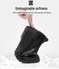 Women's Black Leather Work Shoes, Comfortable Soft Sole for Long Standing, Ideal for Spring and Autumn, Suitable for Middle-Aged and Elderly.