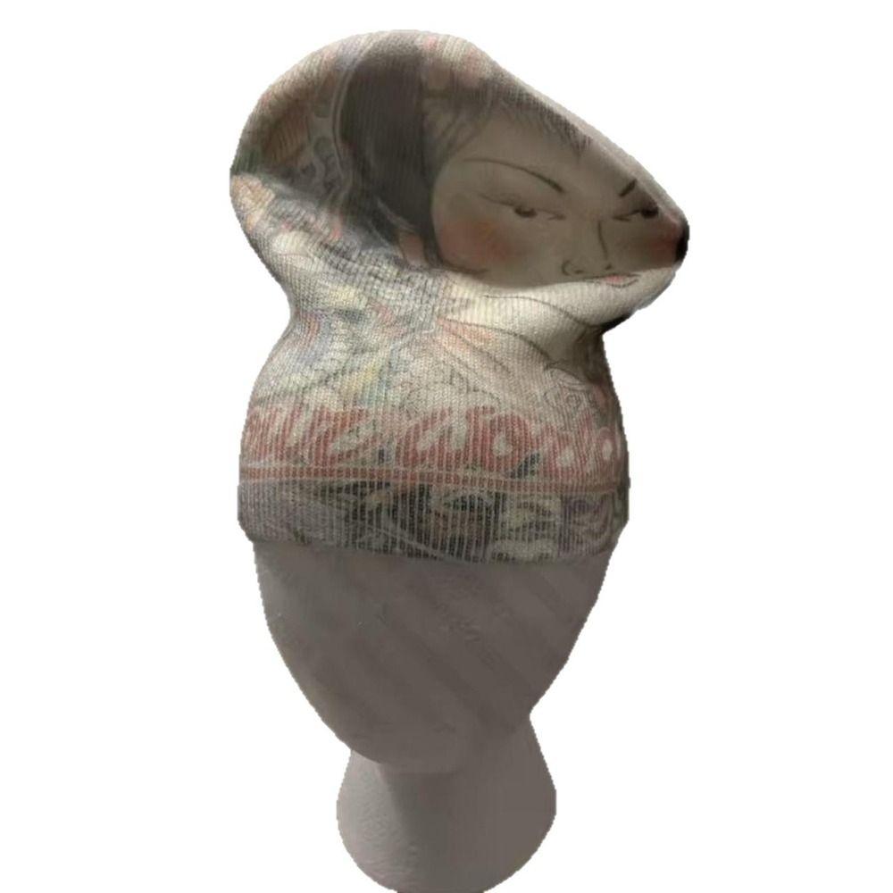 Elastic Printed Beanie Hat Breathable Graphic Knit Beanie Brimless Skull Cap Men Women Unisex
