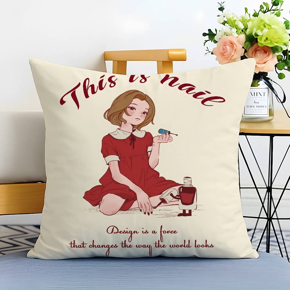 Creative Celebration Beautiful Girl Pillow Case Printed Brushed Fleece Pillow Baby Skin-Touch Eco-Friendly Dye-Sublimat