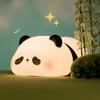 Ночной светильник с милой пандой, новинка, прикроватная лампа с изображением животных и таймером, сенсорное управление, регулируемая силиконовая декоративная лампа