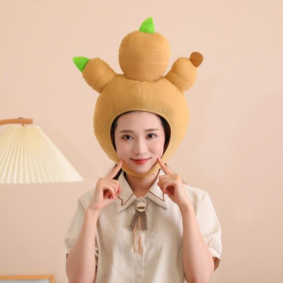 Мультяшный головной убор для праздника, мягкая плюшевая шляпа рыжего цвета, милый головной убор, реквизит для косплея, аксессуары для костюмов на Хэллоуин