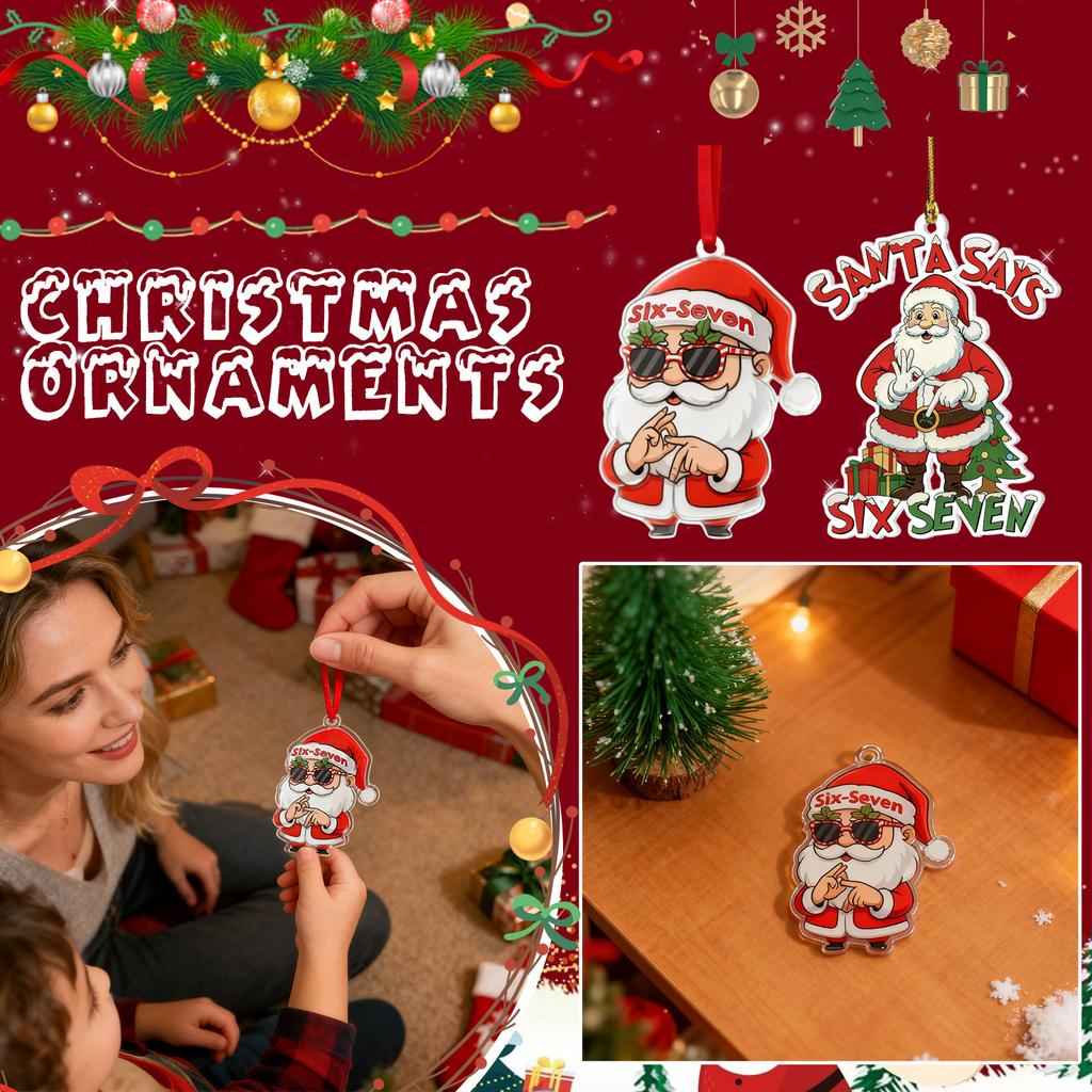 2D Acrylic Christmas Ornaments, Suitable For Keychains, Car Rearview Mirror Accessories, Backpacks